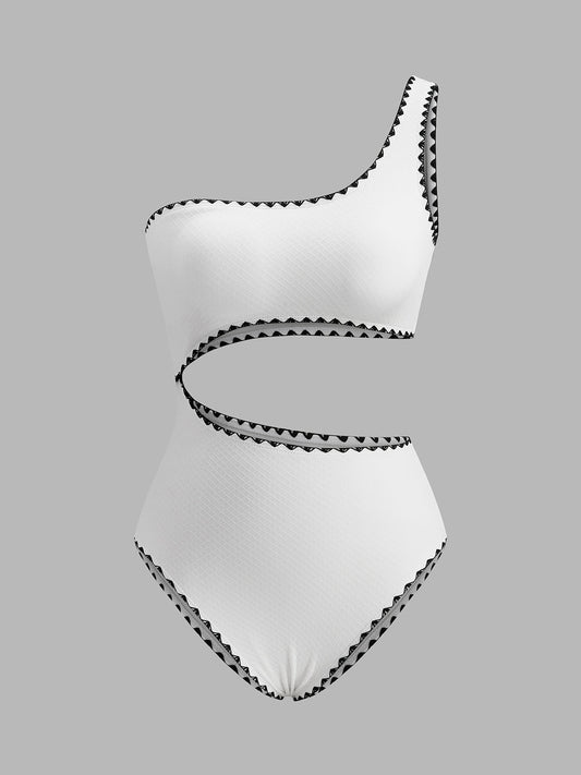 Tek Omuzlu Kesik Detaylı Mayo