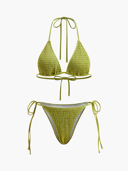 Şık Gipe Üçgen Bikini Şık Bağlama Askılarıyla
