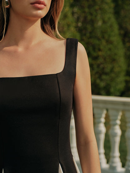 Blanche İkili Kontrast Panel Mini Elbise