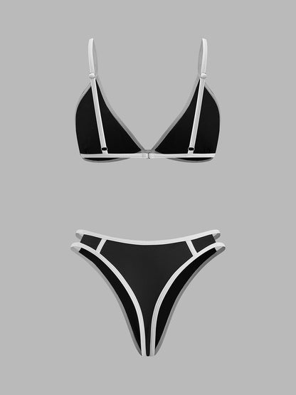 Şık Kontrast Kenar Detaylı Bikini Takımı ile Stil Sahibi Yaz Görünümü