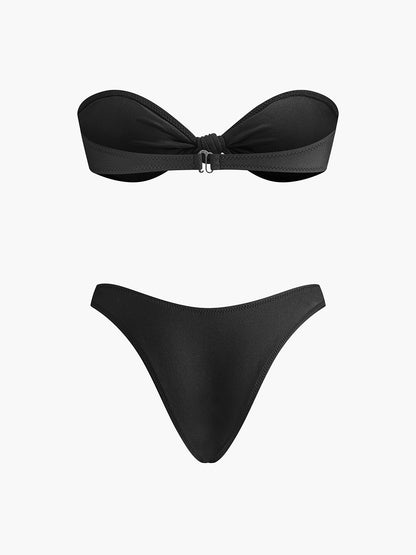 Şık Düğümlü Bandeau Bikini Takımı