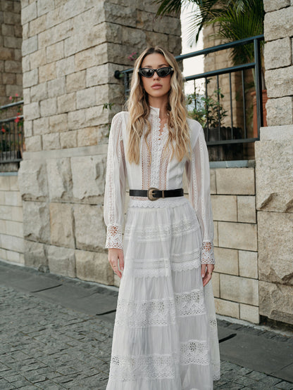 Dantel Detaylı Katlı Etek Takımı