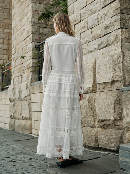 Dantel Detaylı Katlı Etek Takımı