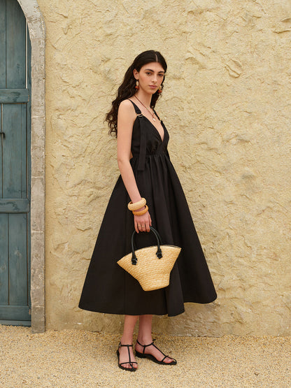 Sırtı Açık Askılı A Kesim Elbise