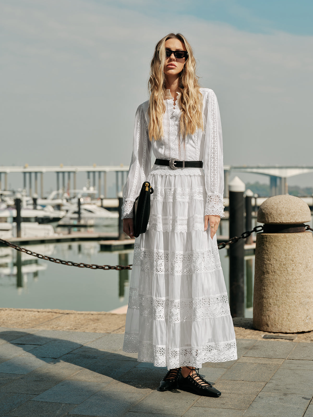 Dantel Detaylı Katlı Etek Takımı