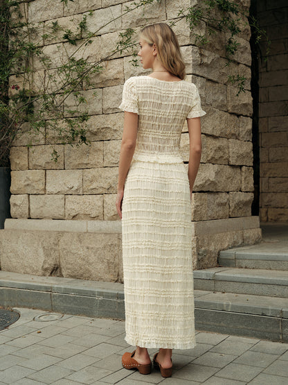 Fırfırlı Crop Top Etek Takımı