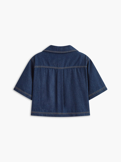 Cepli Denim Şort Takım