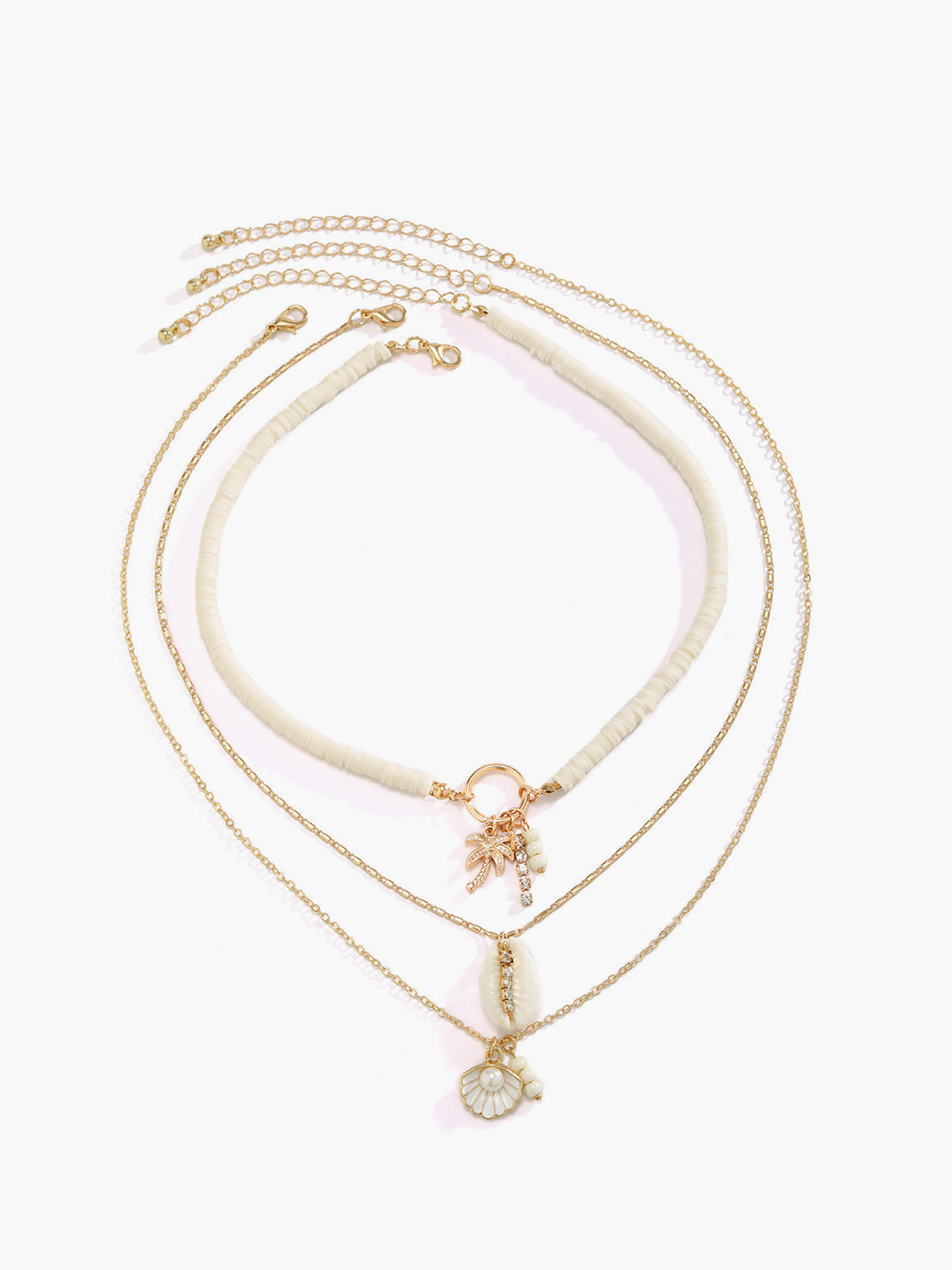 Çarpıcı Üç Katmanlı Kabuk Kolye