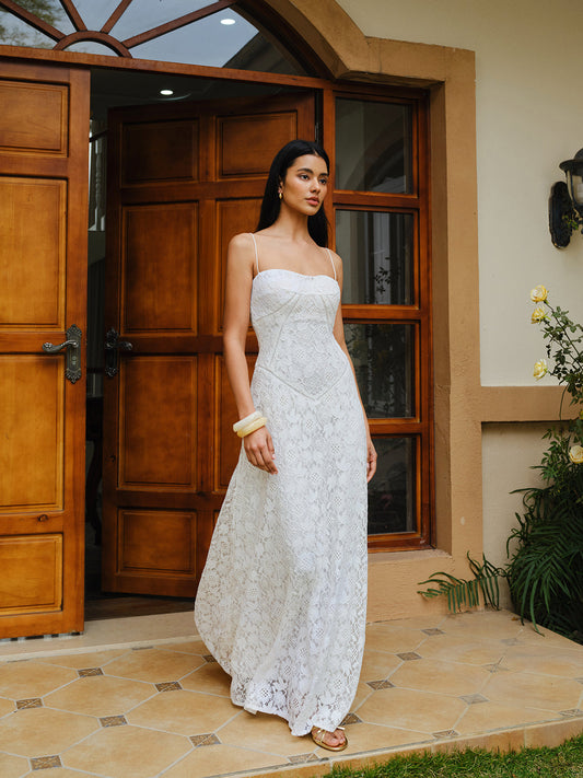 Dantel İnce Askılı Elbise