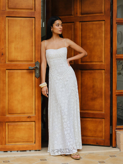 Dantel İnce Askılı Elbise