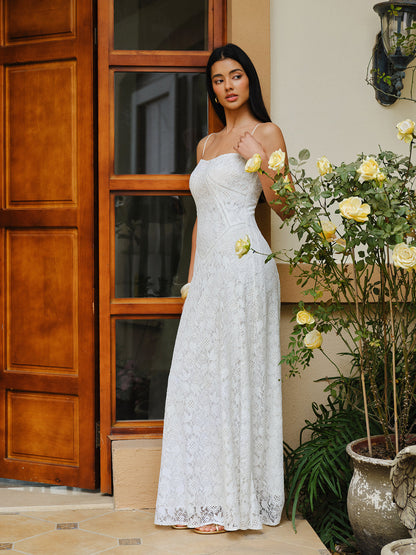 Dantel İnce Askılı Elbise