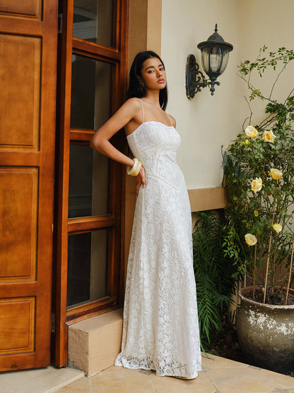 Dantel İnce Askılı Elbise