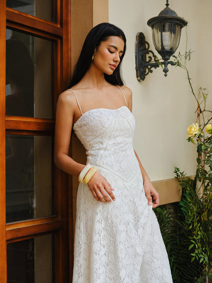 Dantel İnce Askılı Elbise