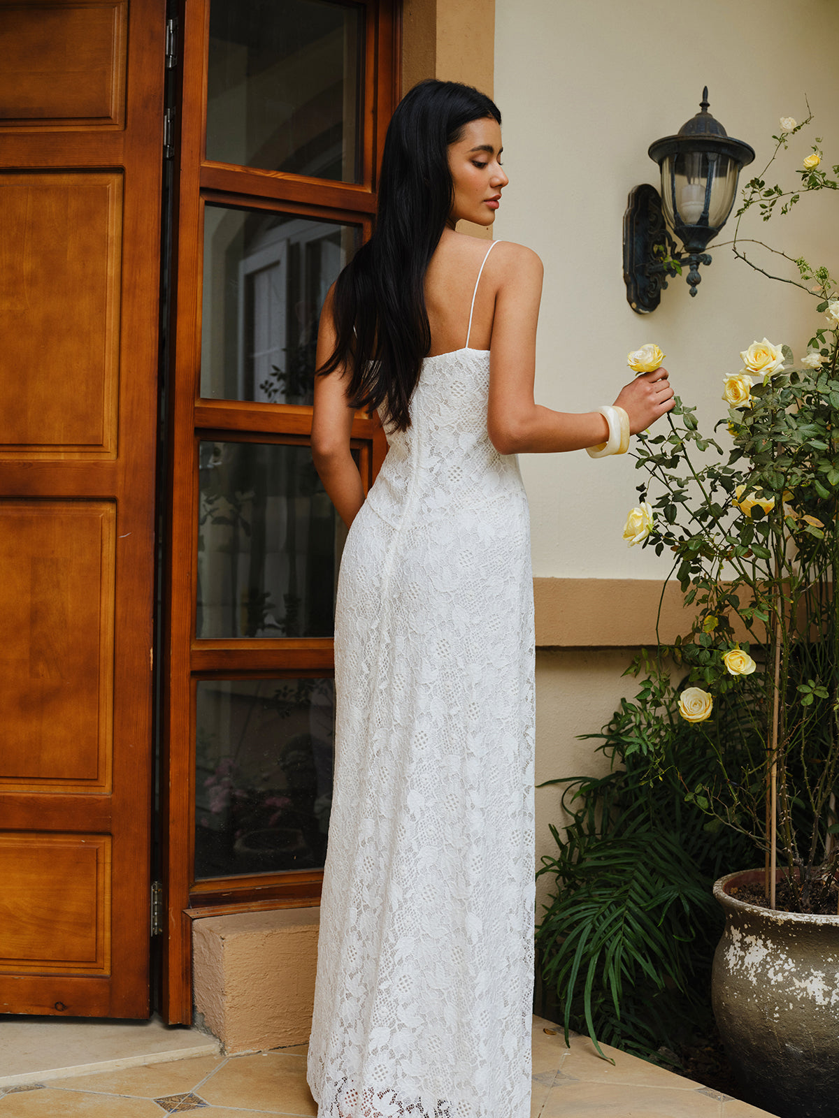 Dantel İnce Askılı Elbise