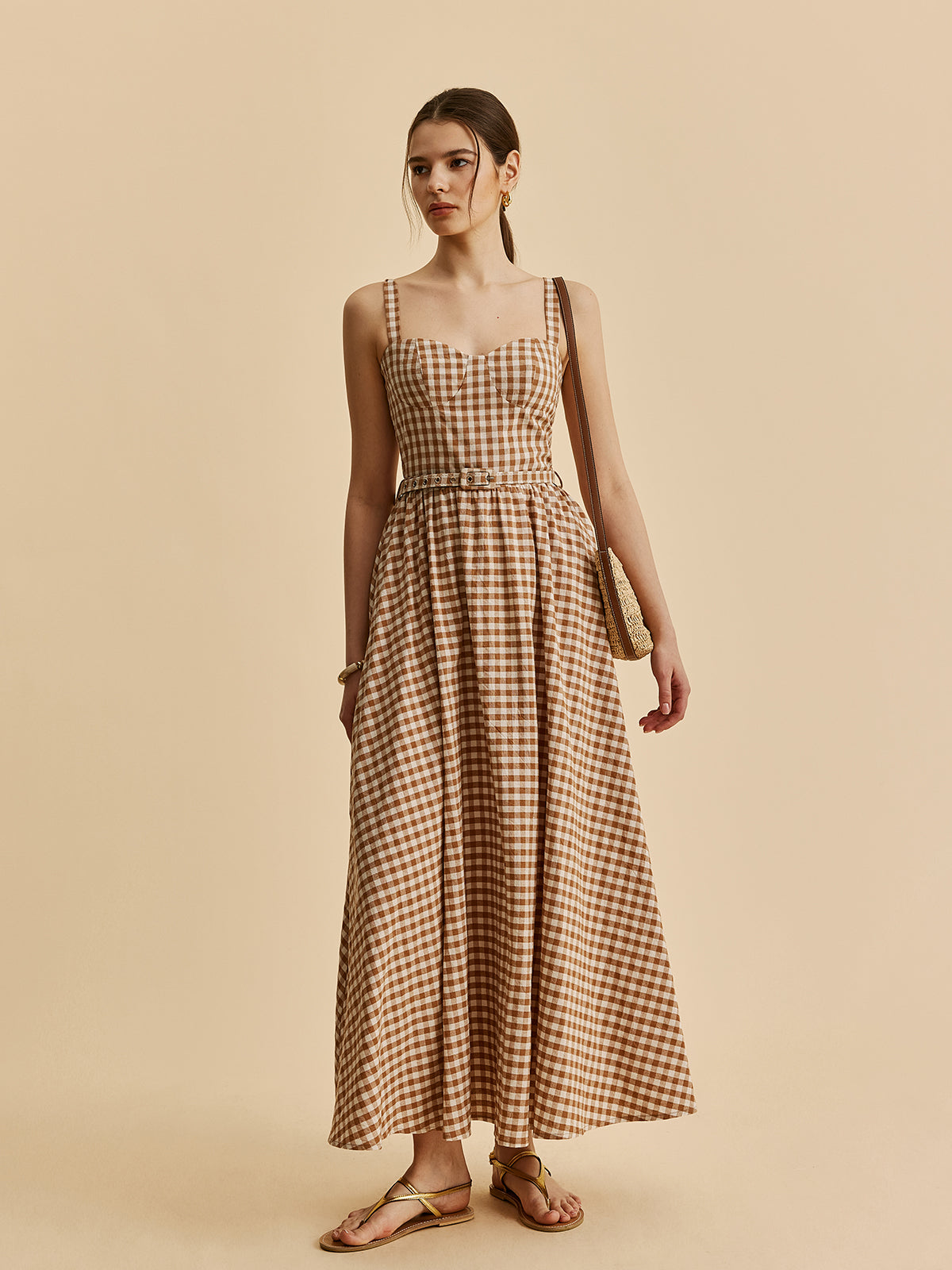 Pötikare Desenli Kemerli Büstiyer Elbise