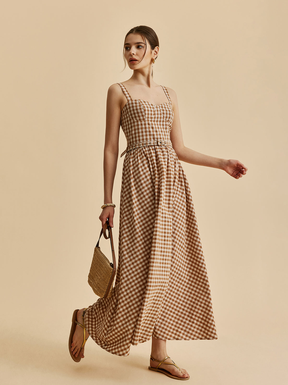 Pötikare Desenli Kemerli Büstiyer Elbise