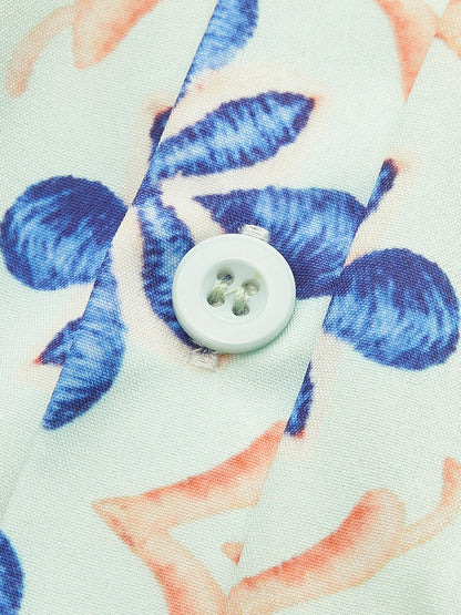 Çiçek Desenli Bel Bağlamalı Tulum