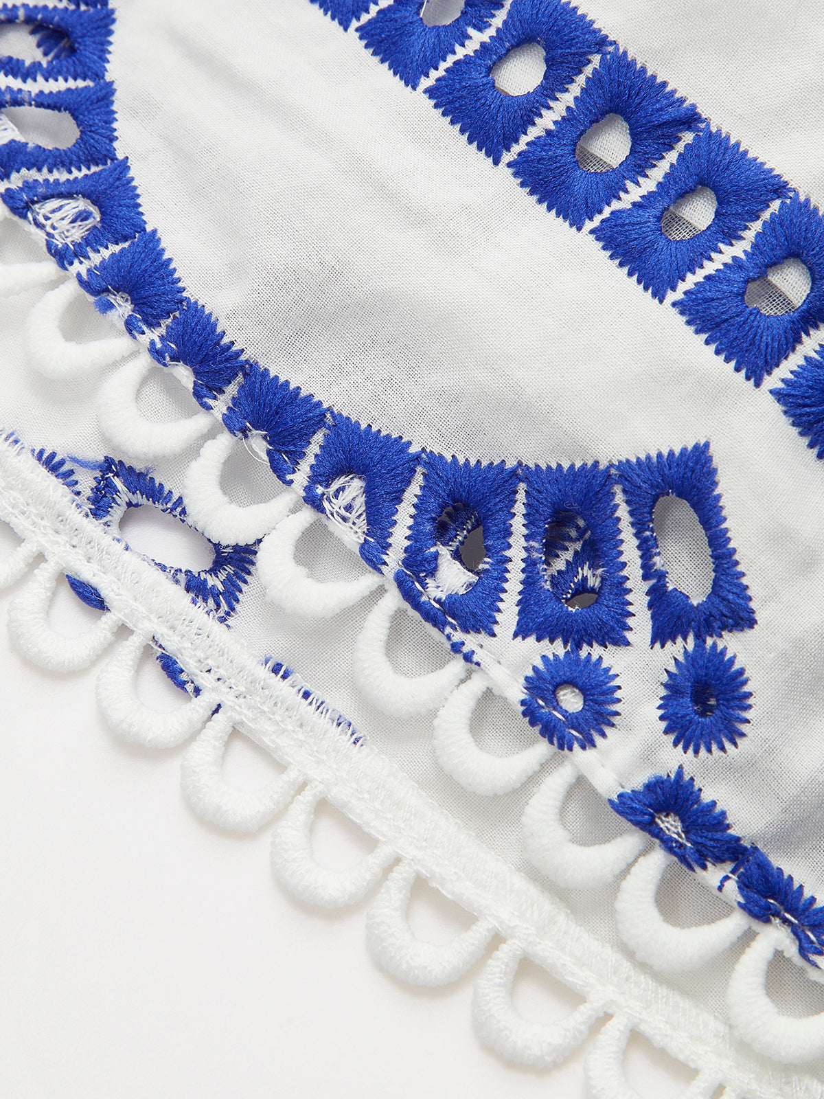 Nakışlı Fırfırlı Kolsuz Elbise