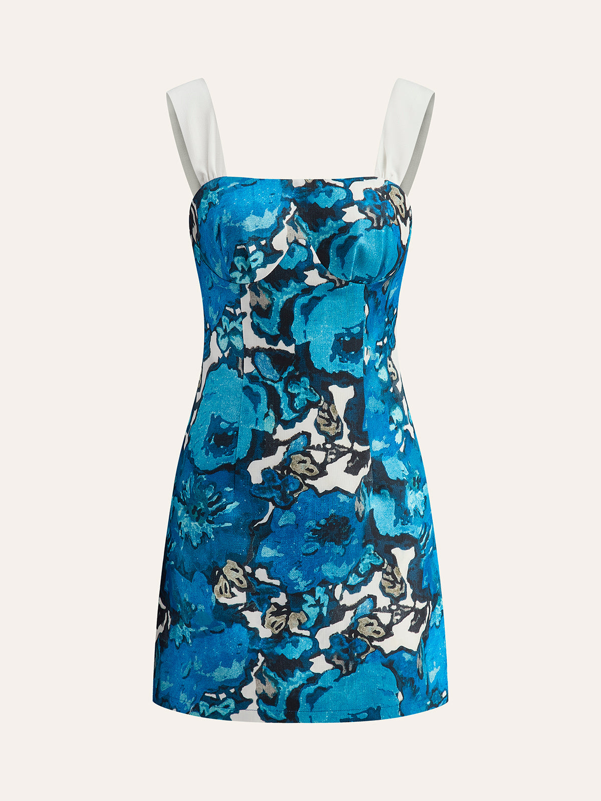 Çiçek Desenli Askılı Elbise