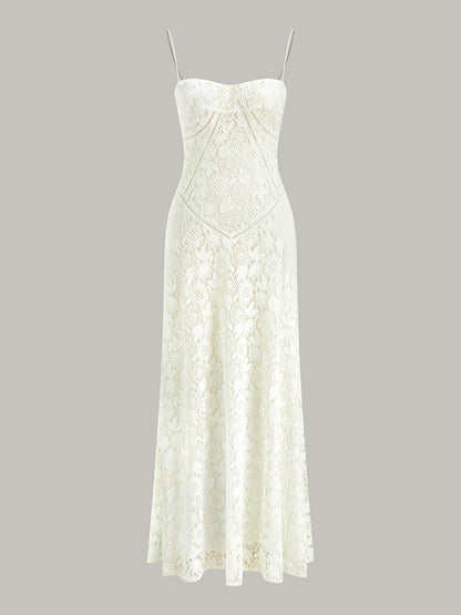 Dantel İnce Askılı Elbise