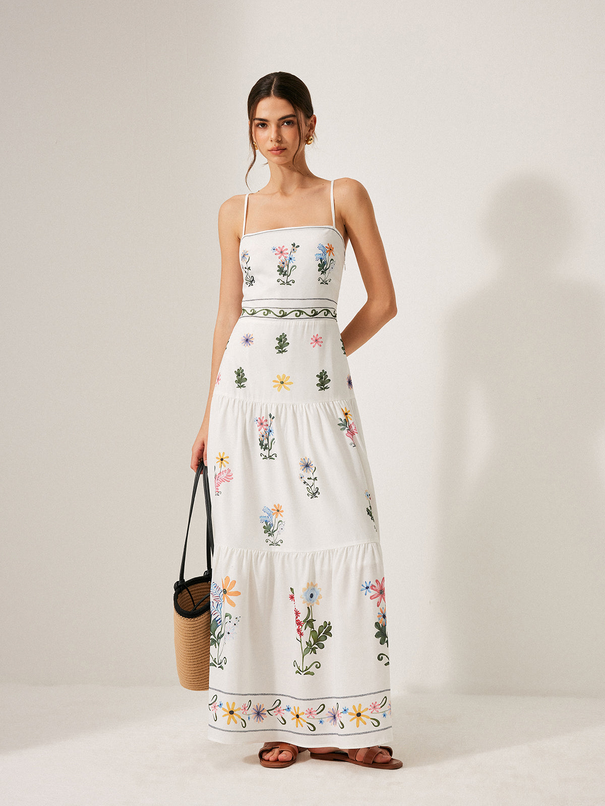 Bohem Tarz Sırtı Bağcıklı Askılı Elbise