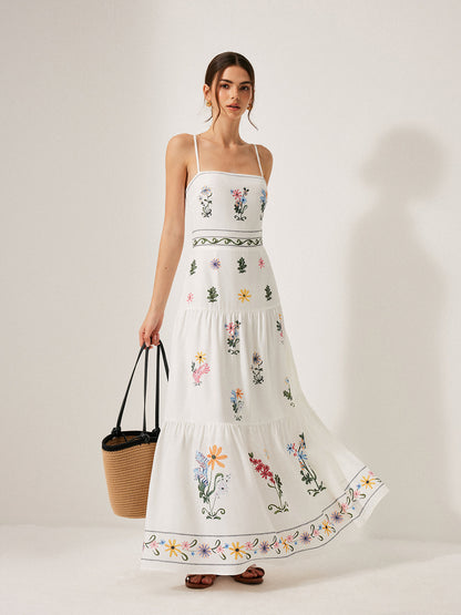 Bohem Tarz Sırtı Bağcıklı Askılı Elbise