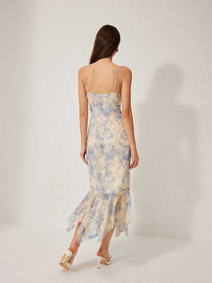 Önü Bağlamalı Şifon Kloş Elbise