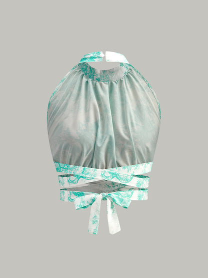 Halter Yaka Sırt Dekolteli Önden Düğmeli Etek Takımı