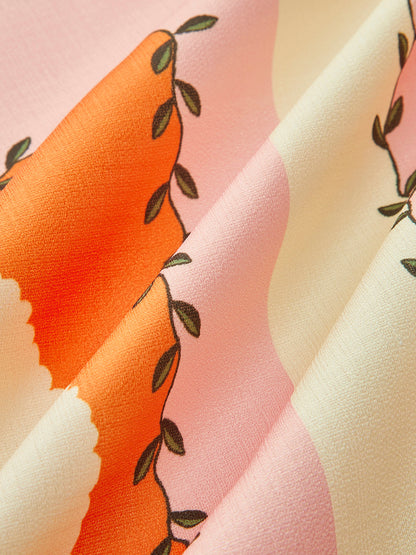 Kemerli Çiçek Desenli Şort Takımı