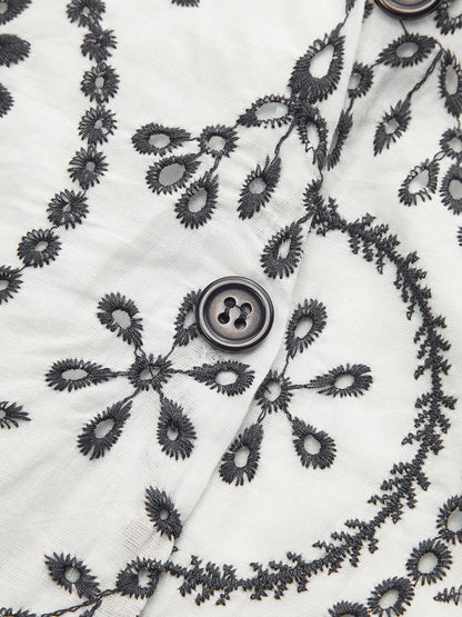 Nakış Detaylı V Yaka Kuşaklı Midi Elbise