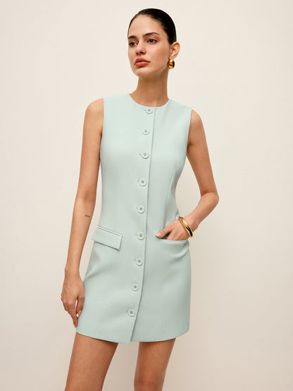 Cepli Önden Düğmeli Elbise