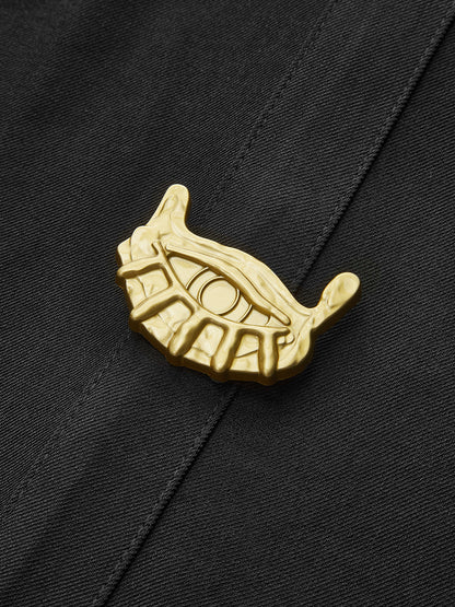 Geniş Yakalı Düğmeli Piliseli Elbise