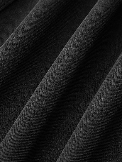 Geniş Yakalı Düğmeli Piliseli Elbise