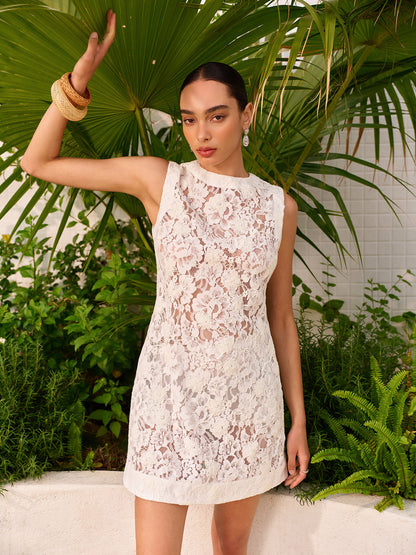 Yarı Şeffaf Dantel Elbise