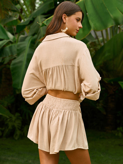 İşleme Detaylı Şort Takım