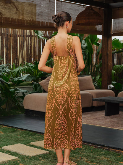 Saten Halter Yaka Elbise