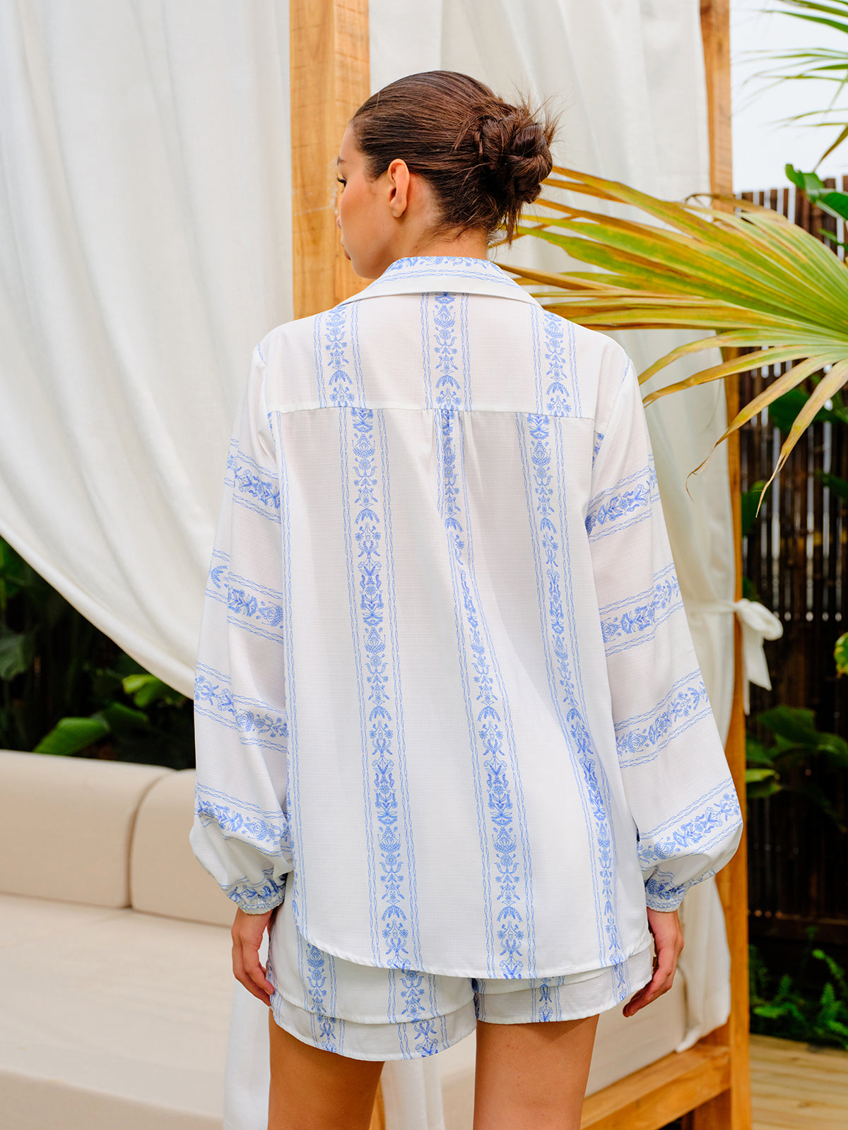 Çiçek Desenli Şort Takımı