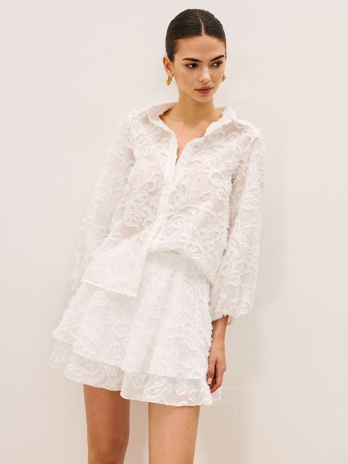 Şeffaf Nakışlı Şort Takım