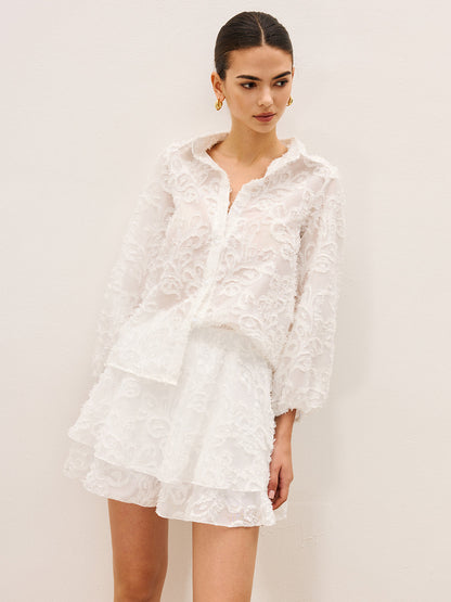 Şeffaf Nakışlı Şort Takım