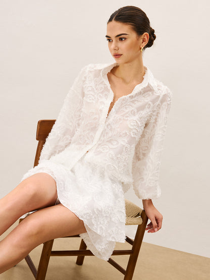 Şeffaf Nakışlı Şort Takım