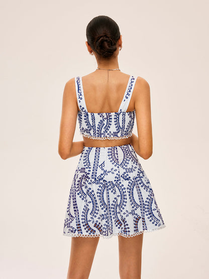 Dantel Detaylı Nakışlı Etek Takımı