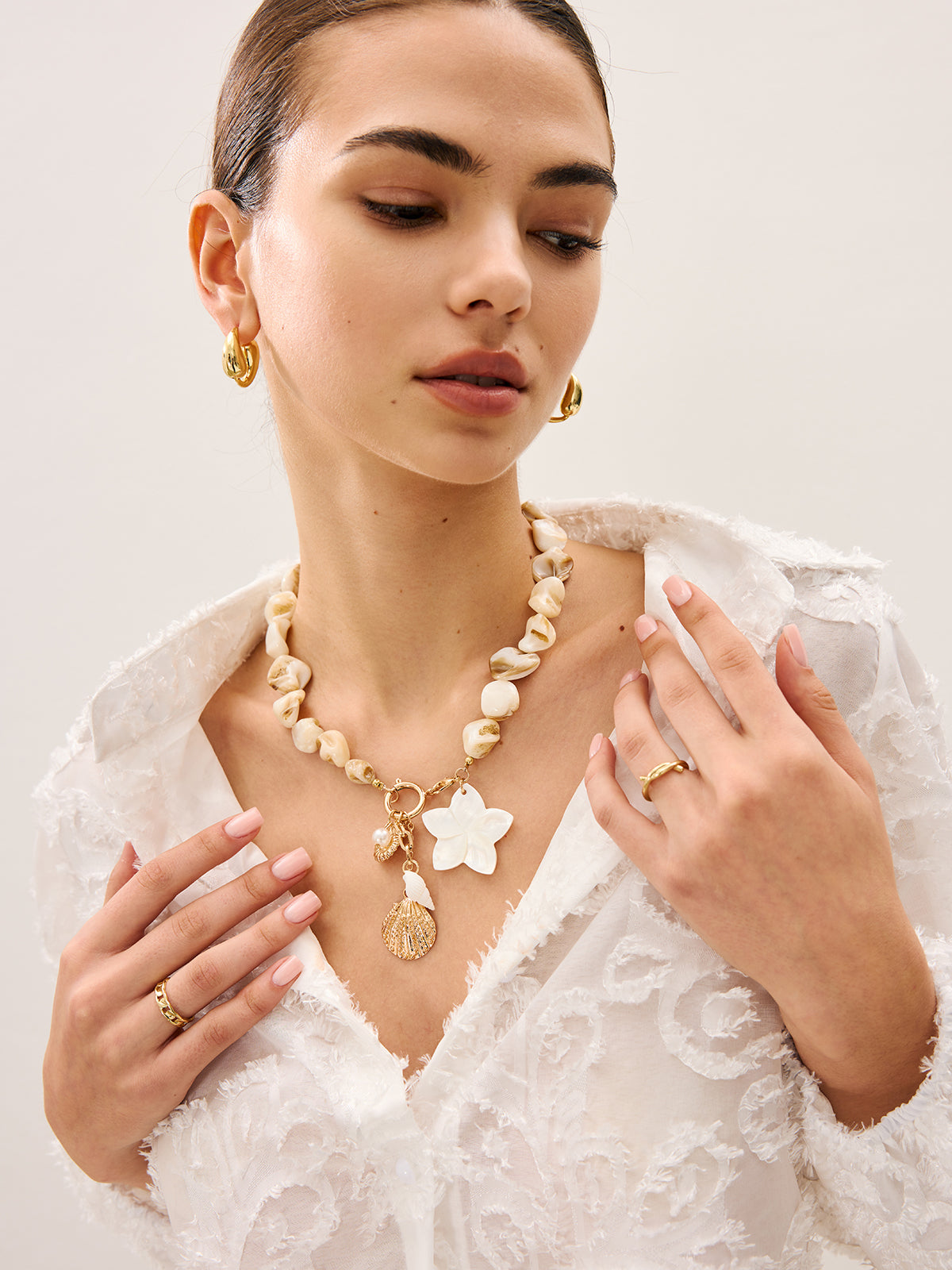 Altın Kabuk Boncuk Kolye Ucu