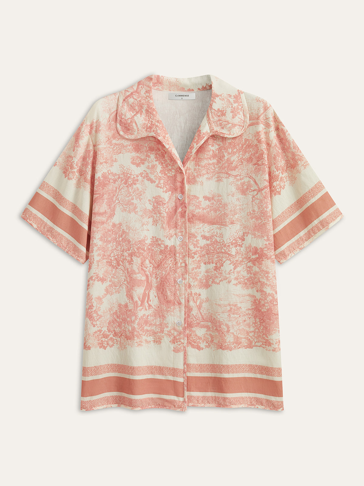 Baskılı Kontrast Kenar Detaylı Şort Takımı