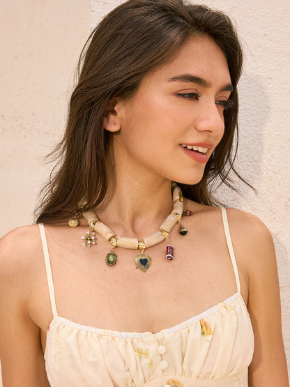 Şık Boncuk ve Yarım Kolye