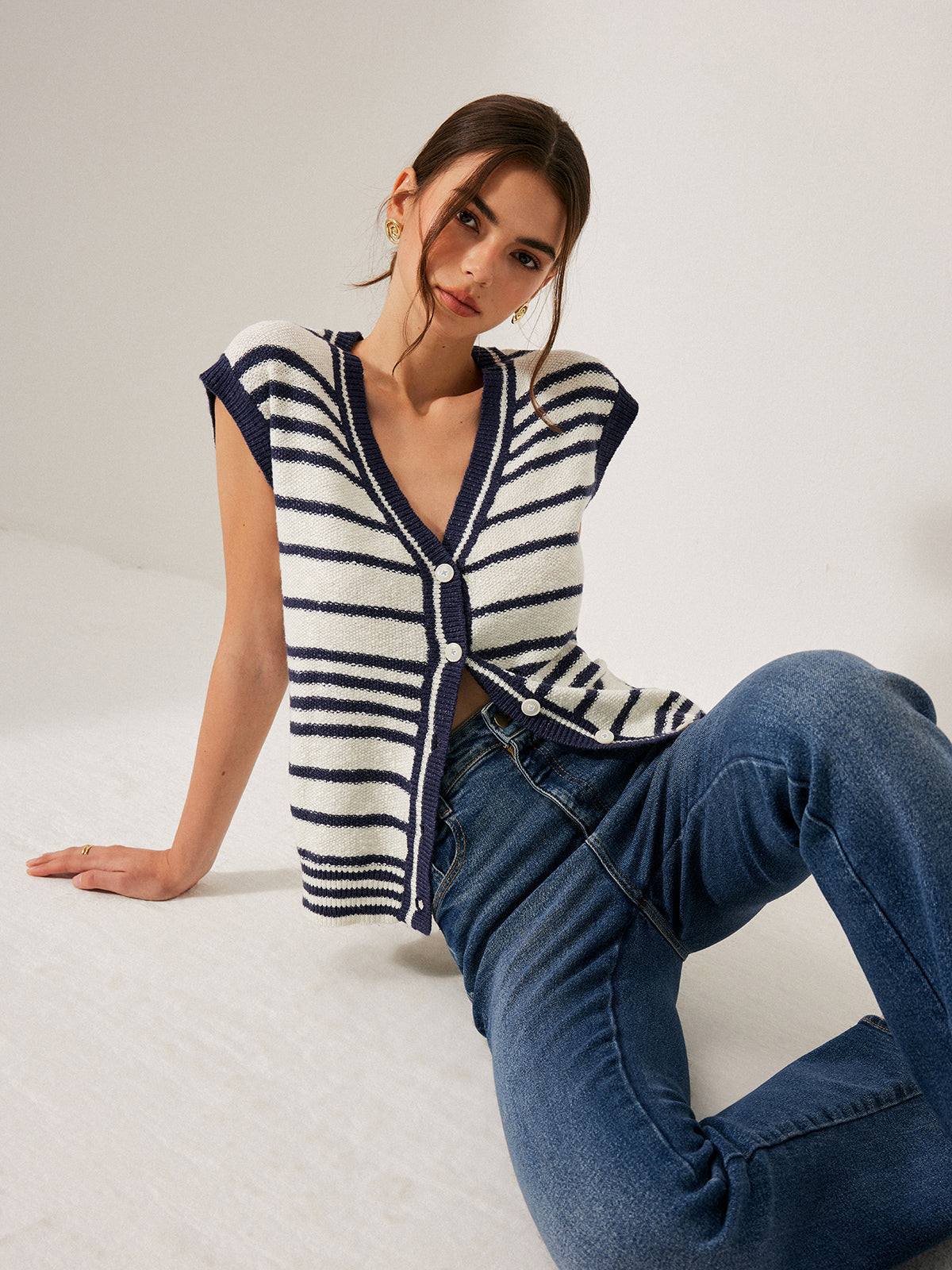 Çizgili Triko Hırka