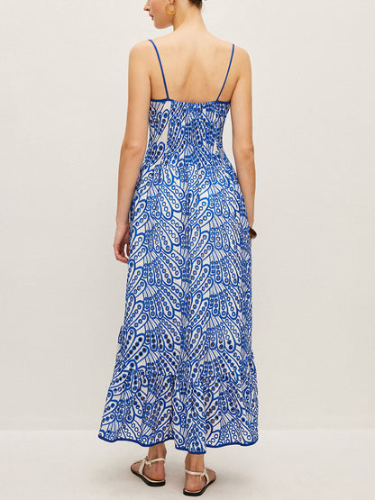 Pamuk Nakış İşlemeli İnce Askılı Elbise