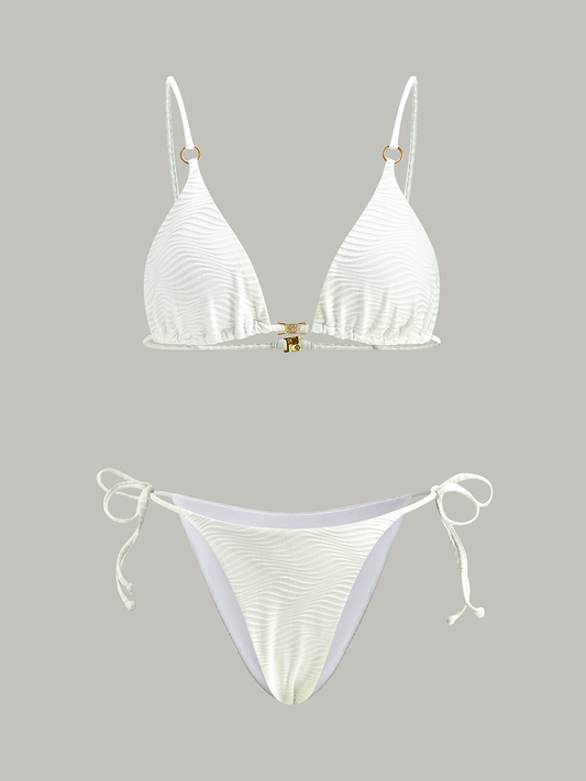 Şık Doku Detaylı Bikini Takımı Yazlık Mükemmel Görünüm