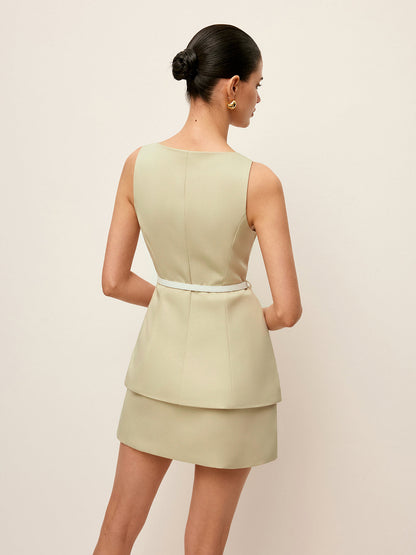 Kuşaklı Cepli Detaylı Etek Takımı