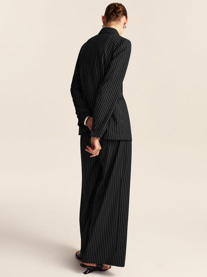 Striped Double-Breasted Blazer