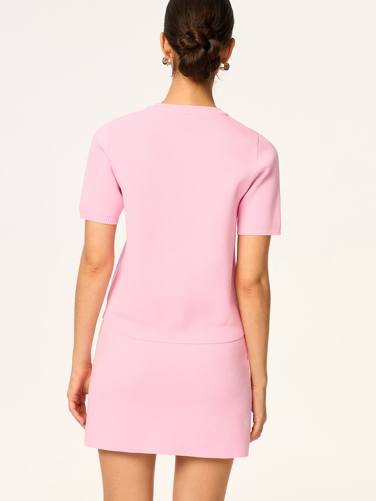 Triko Kısa Kollu Hırka ve Etek Takımı